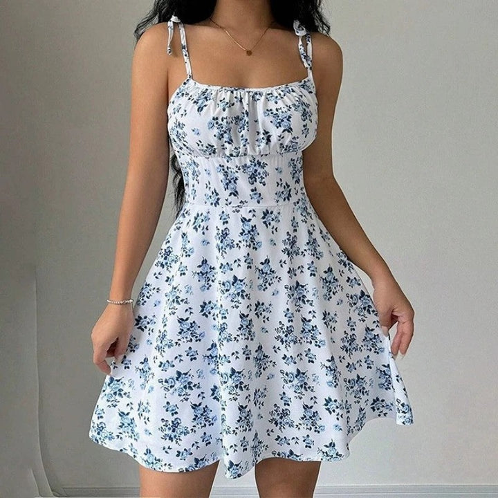 Floral Tie-Strap Fitted Sundress