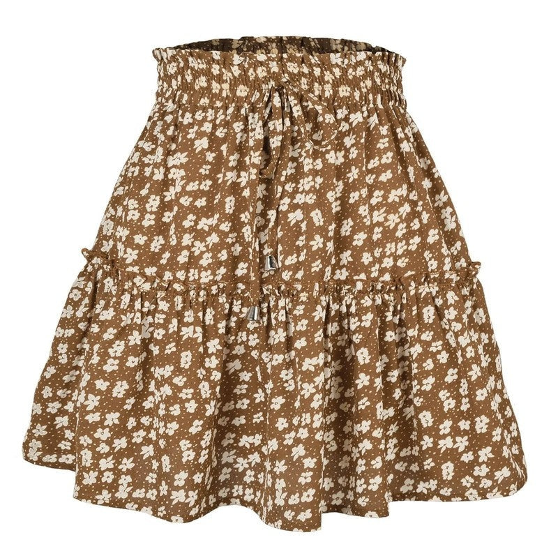 Floral Tiered Ruffle Mini Skirt