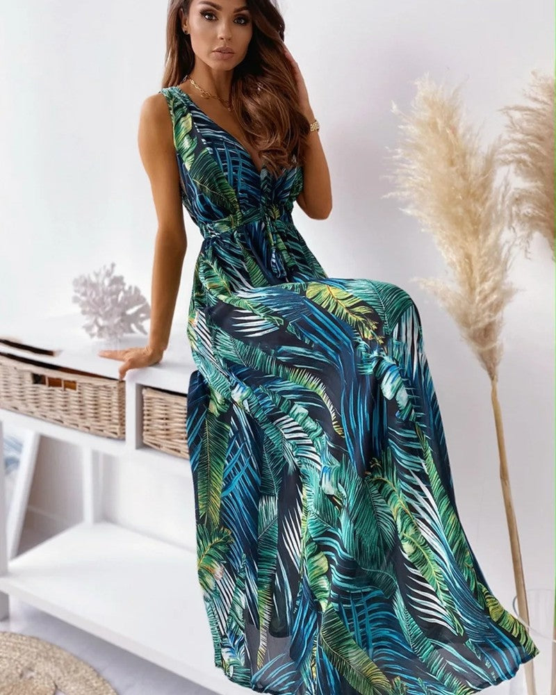 Floral V-Neck Maxi Dress