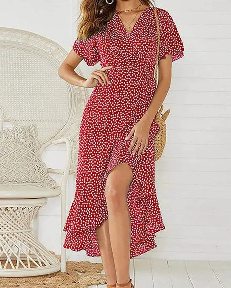 Flutter Sleeve Wrap Maxi Robe
