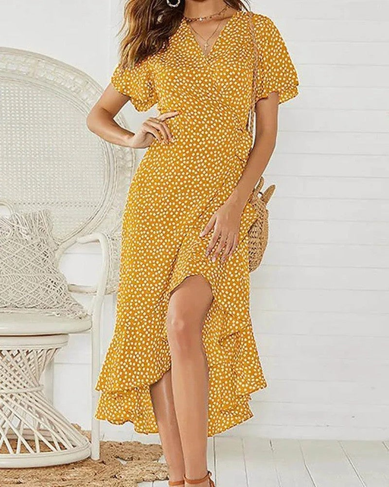 Flutter Sleeve Wrap Maxi Robe