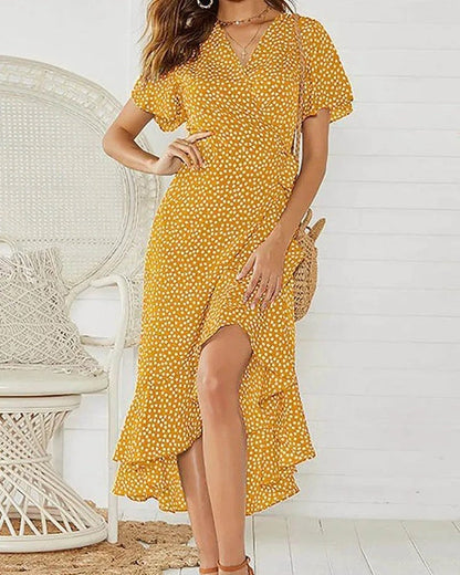 Flutter Sleeve Wrap Maxi Robe