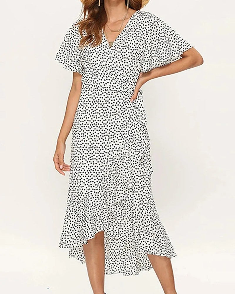 Flutter Sleeve Wrap Maxi Robe