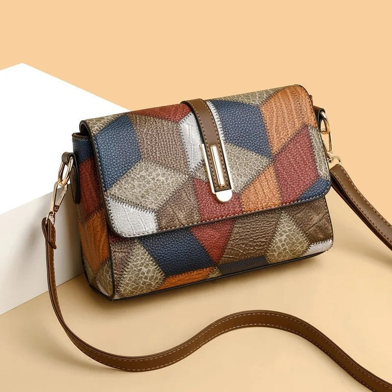Geometric Patterned Crossbody Shoulder Bag