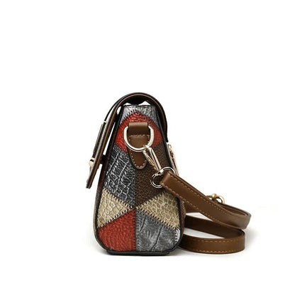 Geometric Patterned Crossbody Shoulder Bag