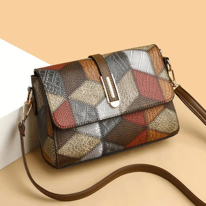 Geometric Patterned Crossbody Shoulder Bag