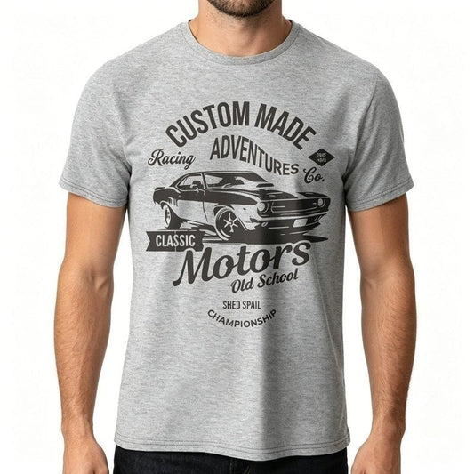 Graphic Crewneck Cotton Car T-Shirt