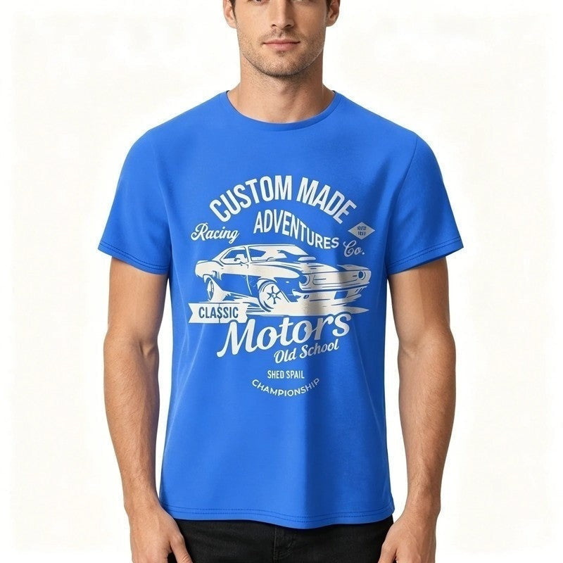 Graphic Crewneck Cotton Car T-Shirt