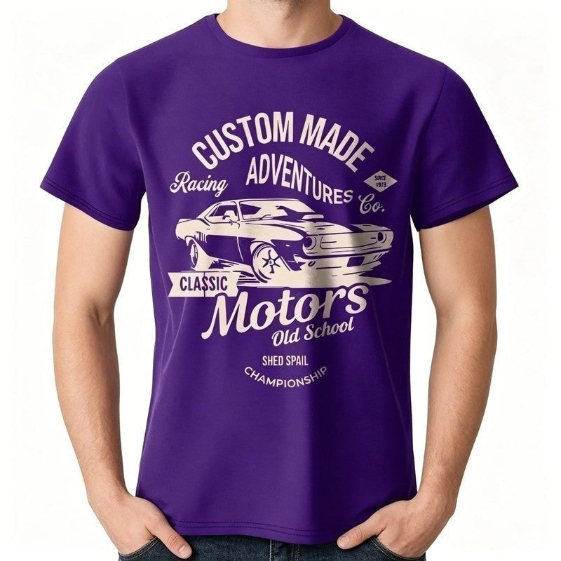 Graphic Crewneck Cotton Car T-Shirt