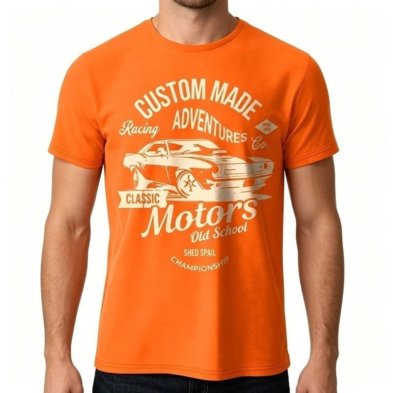 Graphic Crewneck Cotton Car T-Shirt