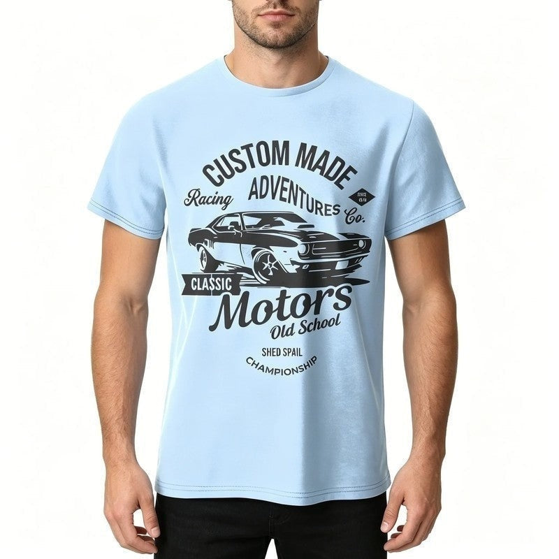 Graphic Crewneck Cotton Car T-Shirt