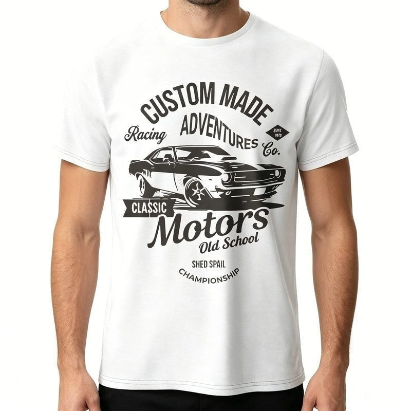 Graphic Crewneck Cotton Car T-Shirt