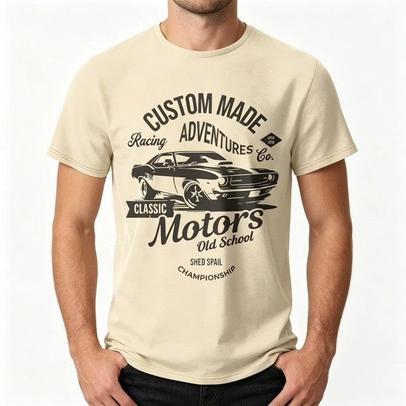 Graphic Crewneck Cotton Car T-Shirt