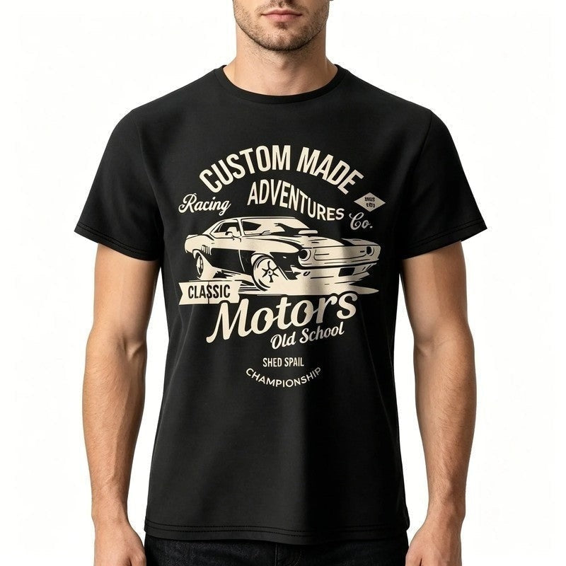 Graphic Crewneck Cotton Car T-Shirt