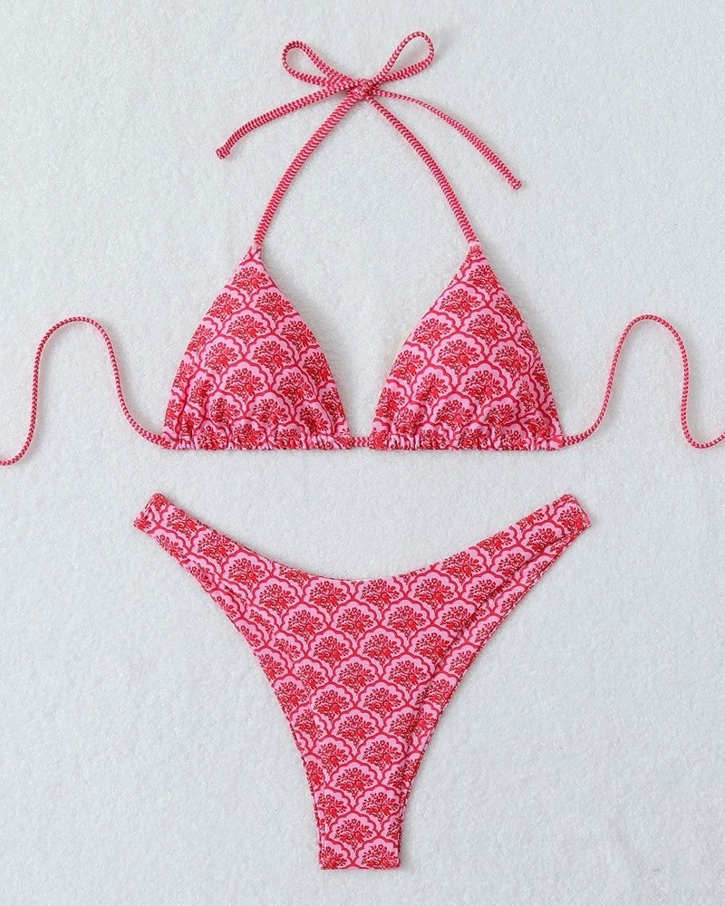 Triangle String Bikini Halter Swimsuit