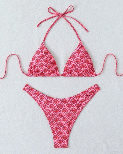 Triangle String Bikini Halter Swimsuit