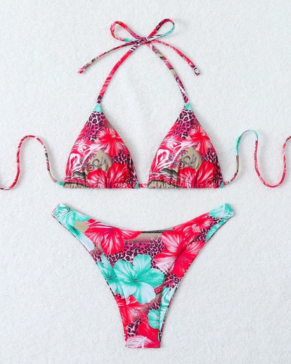 Triangle String Bikini Halter Swimsuit