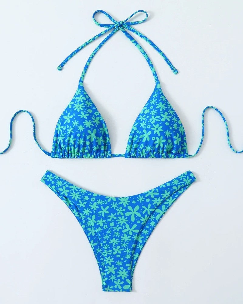 Triangle String Bikini Halter Swimsuit