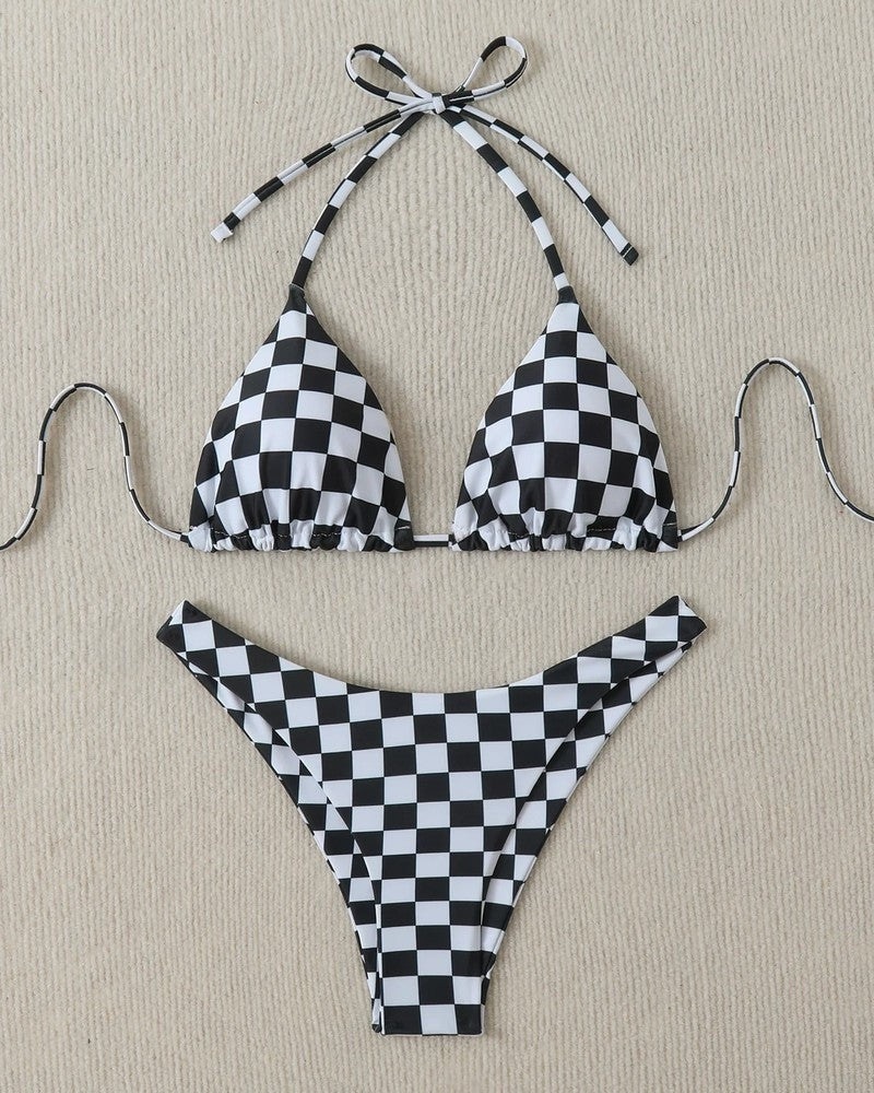 Triangle String Bikini Halter Swimsuit