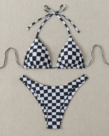 Triangle String Bikini Halter Swimsuit