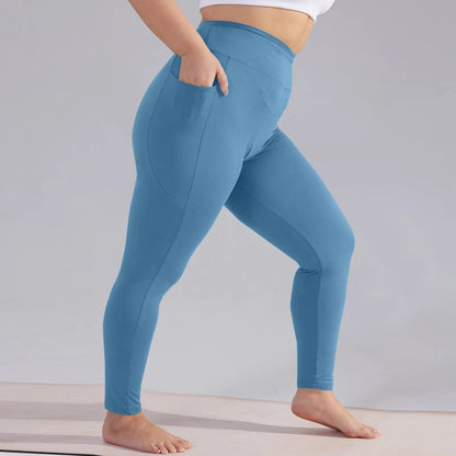 Plus Size High-Waist Pocket Stretch Leggings