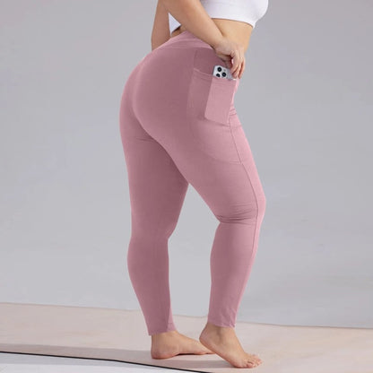 Plus Size High-Waist Pocket Stretch Leggings