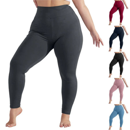 Plus Size High-Waist Pocket Stretch Leggings
