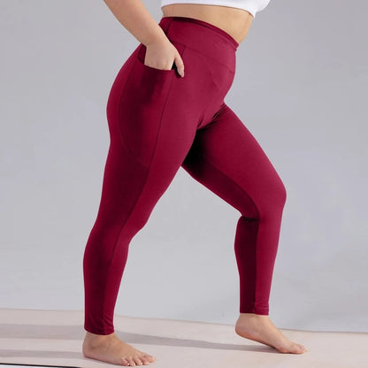 Plus Size High-Waist Pocket Stretch Leggings