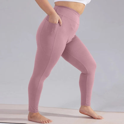 Plus Size High-Waist Pocket Stretch Leggings