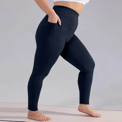 Plus Size High-Waist Pocket Stretch Leggings