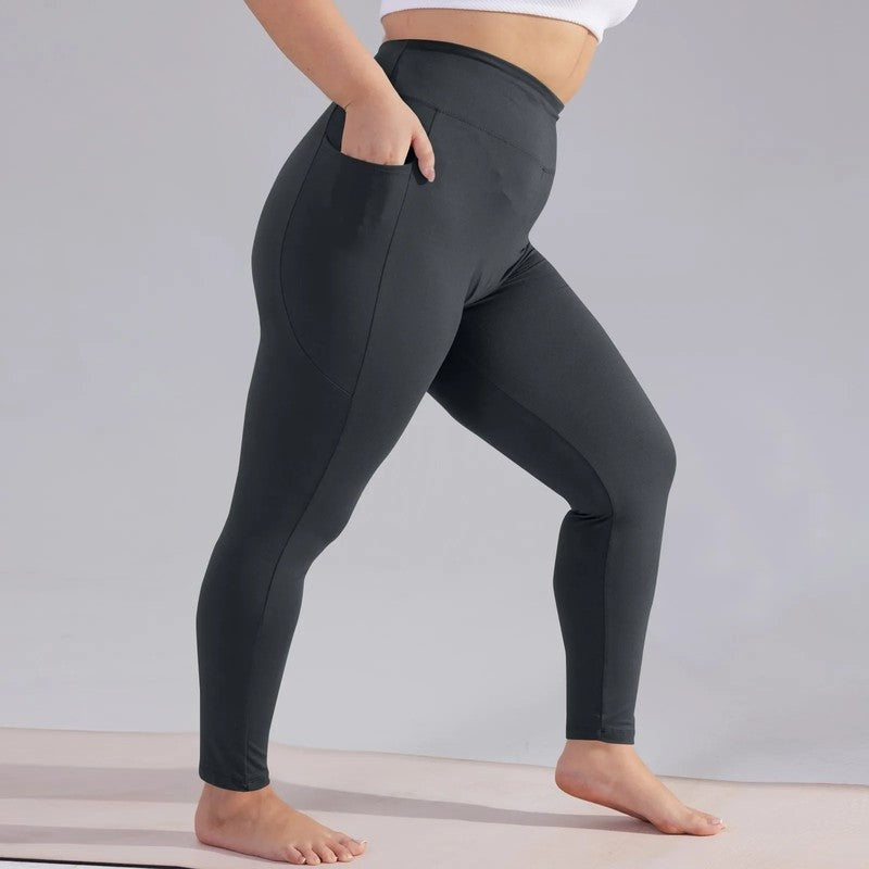 Plus Size High-Waist Pocket Stretch Leggings