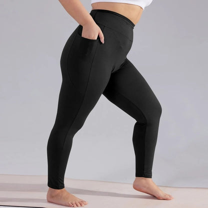 Plus Size High-Waist Pocket Stretch Leggings