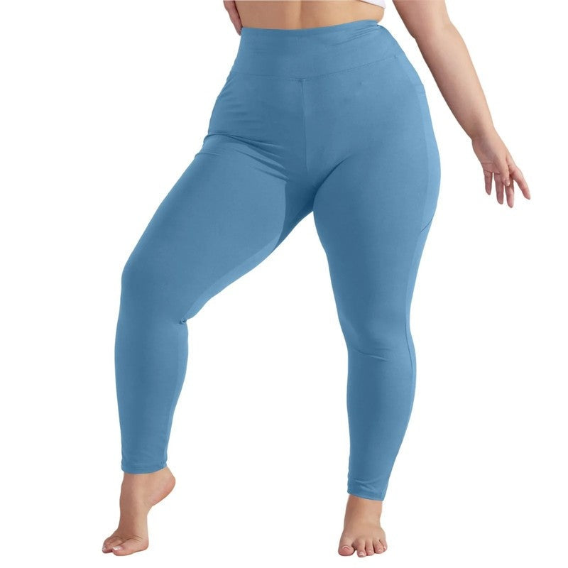 Plus Size High-Waist Pocket Stretch Leggings