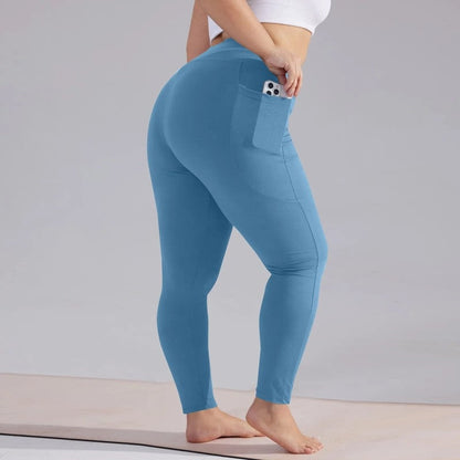 Plus Size High-Waist Pocket Stretch Leggings