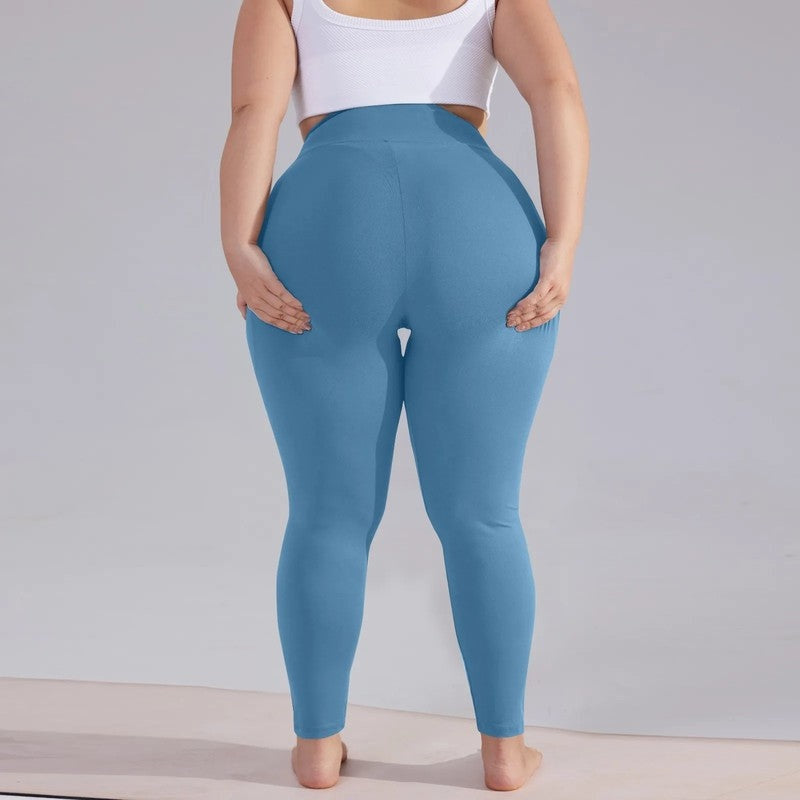 Plus Size High-Waist Pocket Stretch Leggings