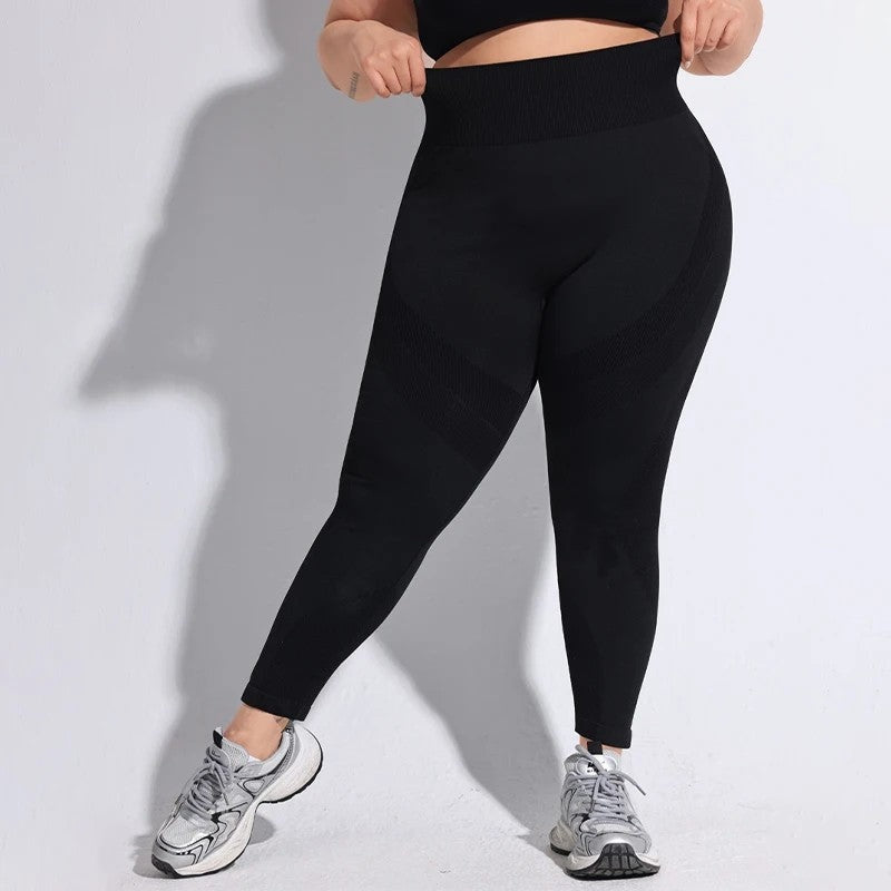 Plus Size High-Waist Seamless Compression Leggings