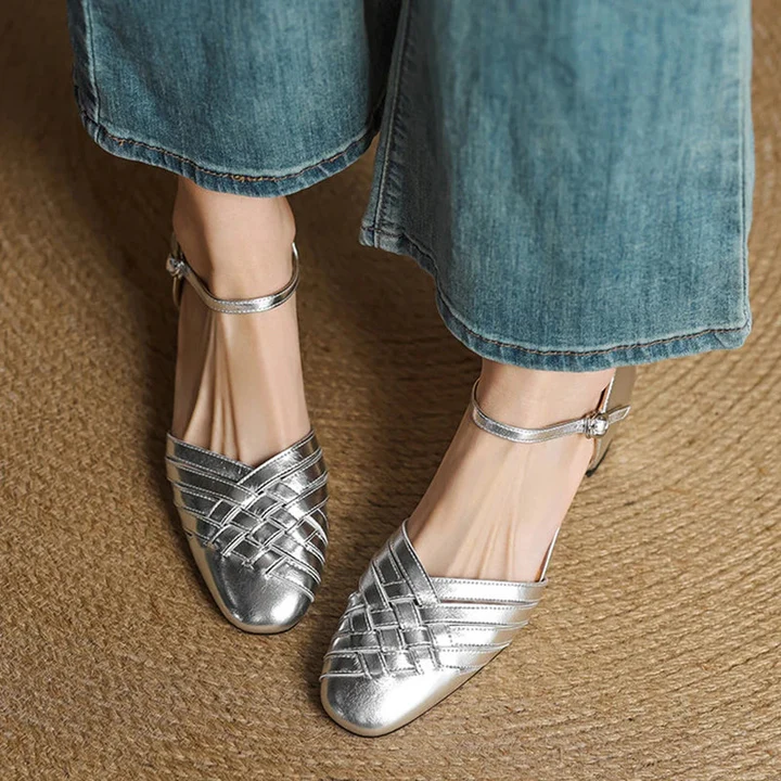 Éliane Leather Block Heels