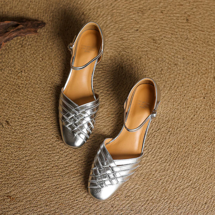 Éliane Leather Block Heels