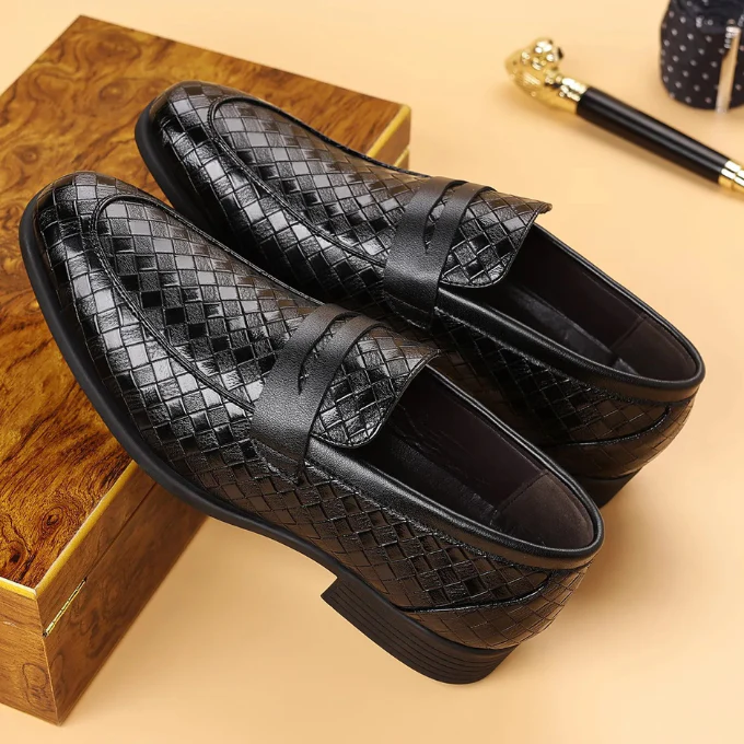 Valenzi Weave Leather Loafers