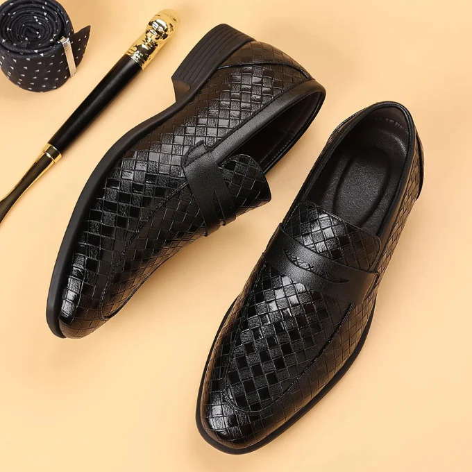 Valenzi Weave Leather Loafers