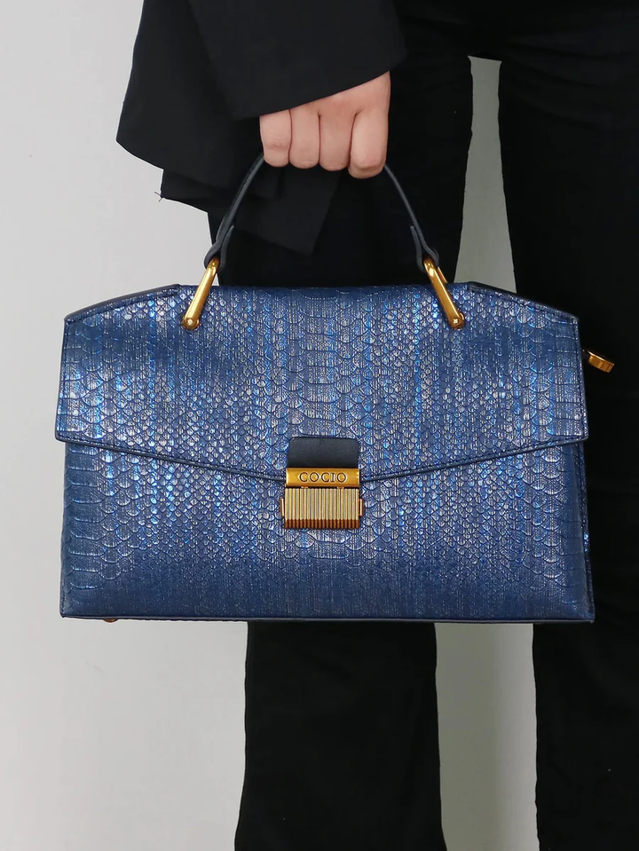 Lio Snake-Print Handbag
