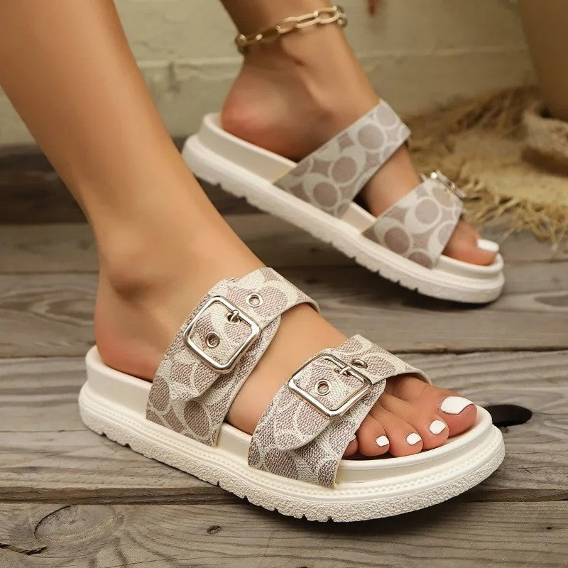 Lenaro Double Buckle Platform Sandals