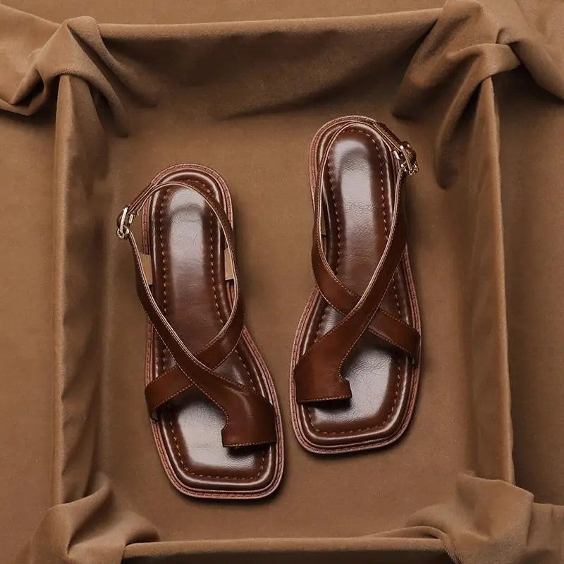 Lirone Cross Strap Square Toe Sandals