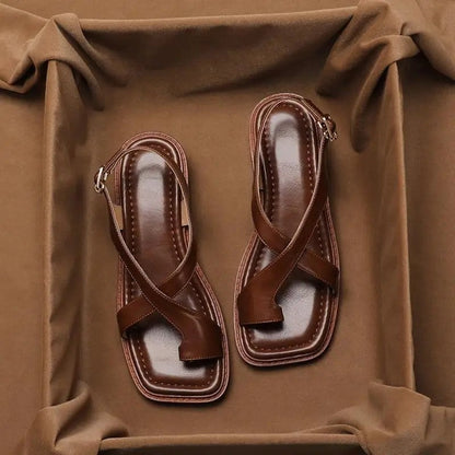 Lirone Cross Strap Square Toe Sandals