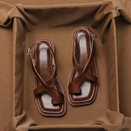 Lirone Cross Strap Square Toe Sandals