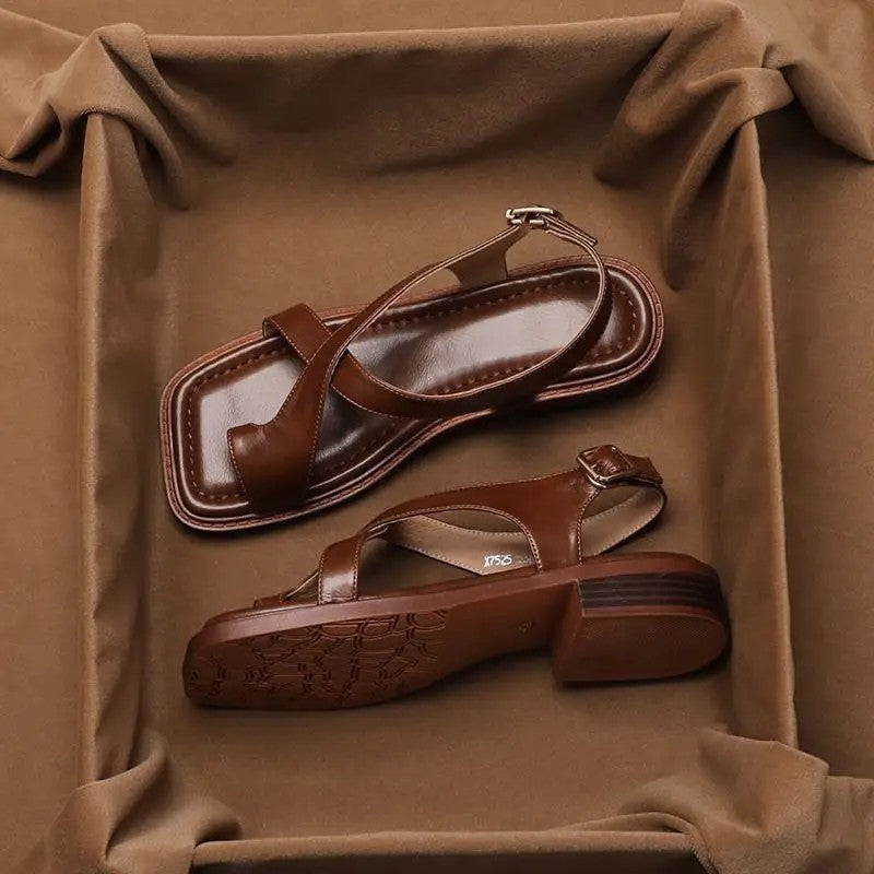 Lirone Cross Strap Square Toe Sandals