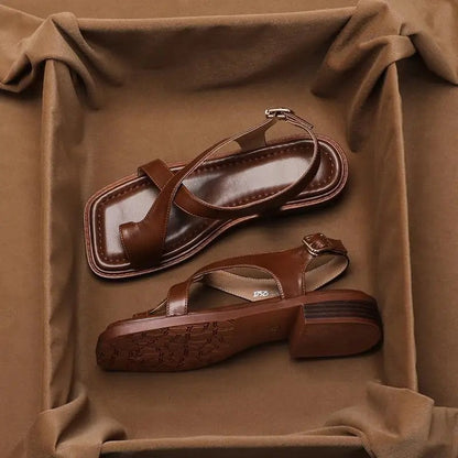 Lirone Cross Strap Square Toe Sandals