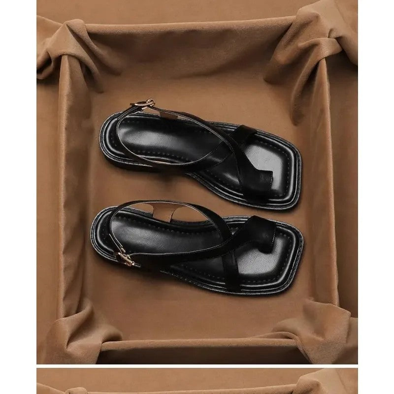 Lirone Cross Strap Square Toe Sandals