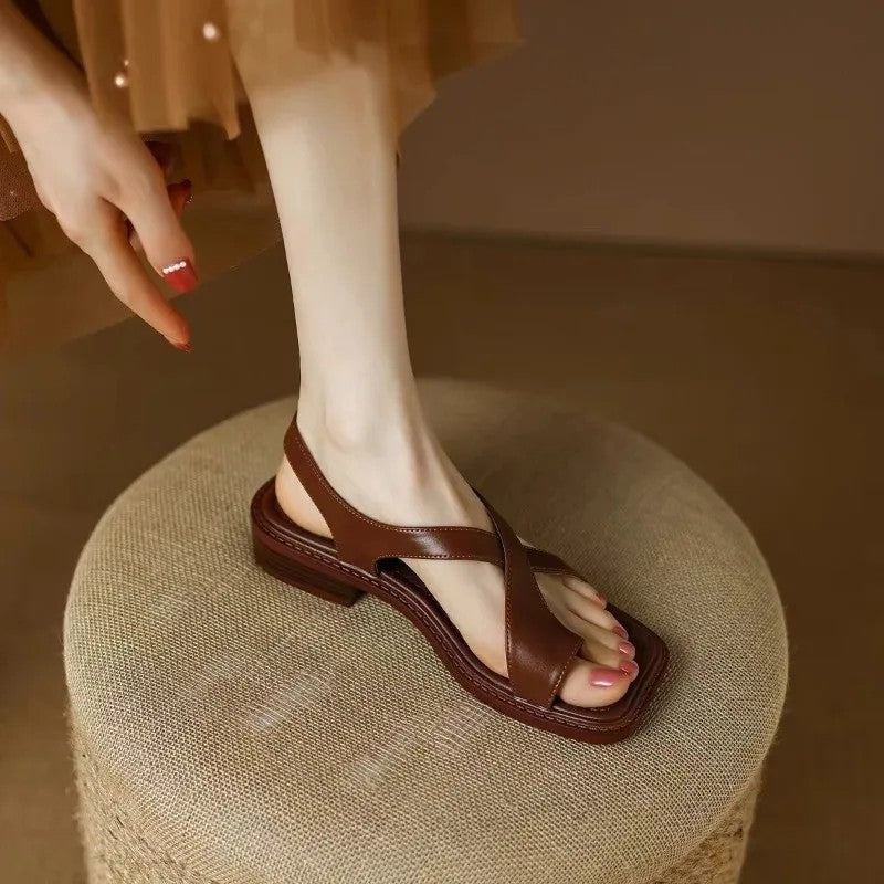 Lirone Cross Strap Square Toe Sandals