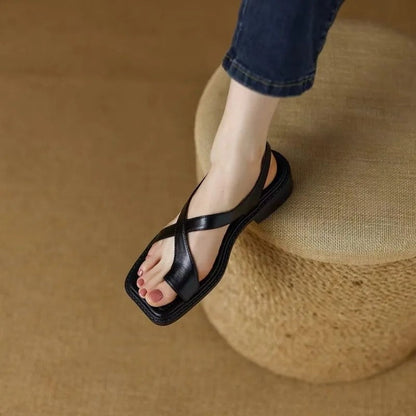 Lirone Cross Strap Square Toe Sandals